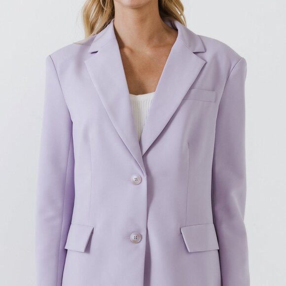 NWT Endless Rose Everyday Blazer Oversized Lilac Lavender Small - Picture 2 of 3